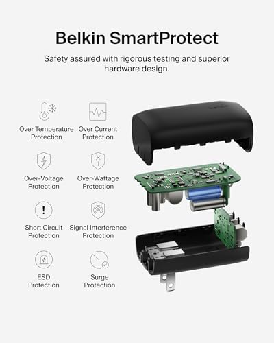 Belkin 67 W 3-Port USB-C Power Delivery Charger Block – Ultra-Fast Charging Hub for i Phone 16, Samsung Galaxy S25, Mac Book Pro & More – Portable & Versatile Charging Solution for Home, Office, and Travel – Enhanced PPS Technology for Universal Device Compatibility