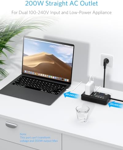 Universal Travel Voltage Converter with Dual USB Ports – 2000 W Adapter for Hair Dryers & Curling Irons – EU/UK/AUS Plug Compatibility for Hassle-Free Global Travel – Compact and Durable Design for On-the-Go Charging