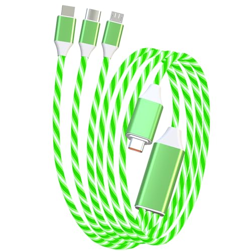 LED USB C Multi Charging Cable – 3-in-1 Fast Charging Solution with 3 A Power Delivery, 4 FT Length & Innovative LED Indicator for Type C, Micro USB & Apple Devices – Durable, Tangle-Free Design Perfect for Home, Office & Travel Use