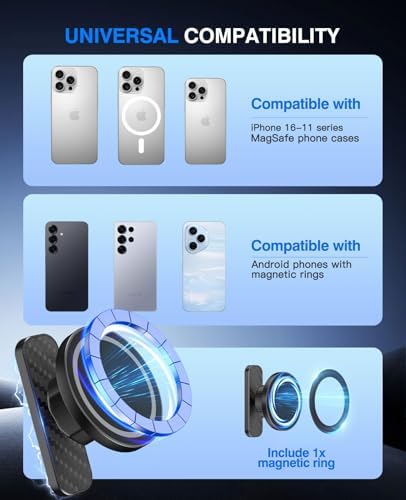 Innovative Mo Ko Dual Magnetic Phone Holder: 360° Adjustable Mount for i Phone 12-16 Series & Mag Safe – Portable Gym Accessory for Workouts, Golf Carts, and Cars – Ultimate Stability and Versatile Design for Fitness Enthusiasts