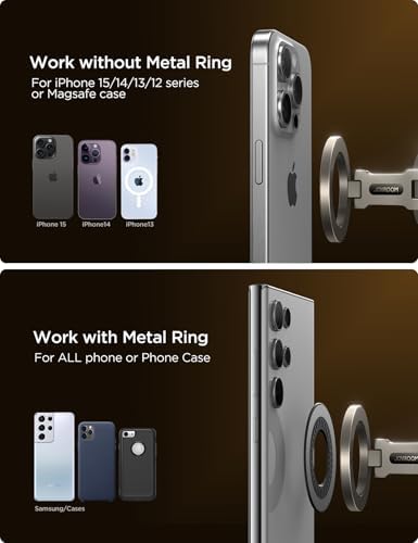 JOYROOM i Phone 16/16 Pro Max Mag Safe Car Mount – All Metal Magnetic Holder with 360° Adjustment & N55 Strong Magnets for Secure, Hands-Free Navigation – Compatible with i Phone 12/13/14/15 & Mag Safe Cases in Sleek Space Gray – Ultimate Driving Convenience and Safety