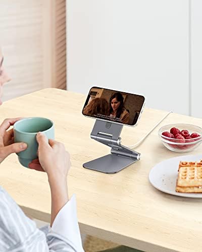 Stand for MagSafe Charger, OMOTON Foldable Phone Stand Holder for MagSafe Accessories， Compatible with iPhone 15/14/13/12 Pro Max/Pro/Mini, Charger for MagSafe Not Included, Black – Enhanced Compatibility and Speed