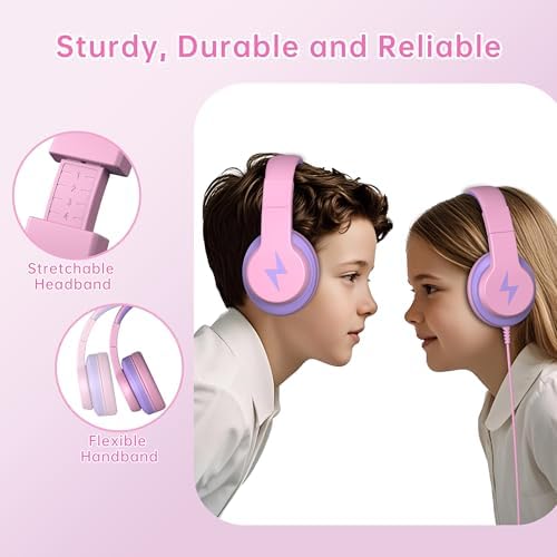 Unleash Your Child’s Potential with Premium USB-C Over-Ear Headphones – Crisp HD Audio, Safe Volume Control for Young Ears, Perfect for Learning and Adventure, Compatible with i Pads, PCs, Tablets – Stylish Foldable Design in Eye-Catching Blue for Ultimate Comfort and Engagement