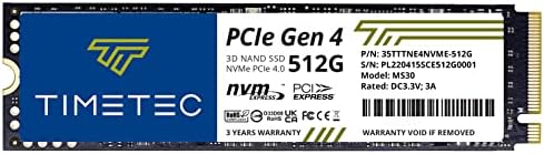 Timetec 512 GB NVMe PCIe Gen3 M.2 2280 SSD – Unmatched Speed and Reliability for Gamers and Creators – Experience Blazing Read Speeds of Up to 2,000 MB/s and Write Speeds of 1,600 MB/s – Perfect Upgrade for Enhanced Performance and Seamless Multitasking in PCs and Laptops – Elevate Your Data Storage with Advanced 3 D NAND Technology for Lasting Durability and Lightning-Fast Transfers – Compact M.2 2280 Form Factor Designed for Effortless Installation and Maximum Compatibility – Transform Your Workflow and Gaming Experience with a High-Performance Solid State Drive That Redefines Speed and Efficiency.