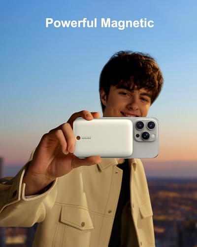 Asper X Mag Safe 10,000 m Ah Portable Power Bank – Dual Charging Solutions with 15 W/22.5 W Fast Charging, Smart LED Power Display, Built-in USB-C Cable & Compact Design for i Phone 16/15/14/13/12 & Galaxy S25 – Ultimate Travel Companion for Efficient Power Management