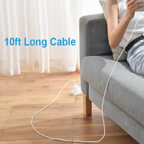 Apple MFi Certified 10 ft Lightning Charger Cable – Dual Pack Fast Charging Cords with USB Wall Adapters for i Phone 14/13/12/11 Pro Max/SE/i Pad – Ultimate Convenience & Speed for All Lightning Devices