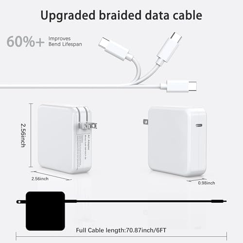 Rapid Charge 100 W USB-C Power Adapter for Mac Book Pro & Air – Ultra-Compact GAN Technology Travel Charger with Premium USB-C to C Cable for i Phone 14 Pro, i Pad, and All USB-C Devices – High-Speed Performance for On-the-Go Professionals and Students