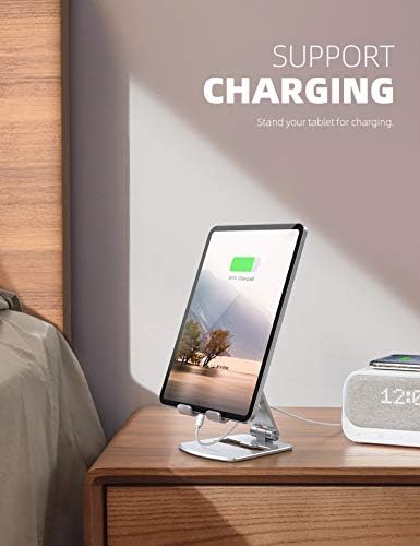 Lamicall Premium Adjustable Tablet Stand – Versatile Foldable Holder for 4.7″ to 13″ Devices – Ideal for i Pad Pro, Galaxy Tabs, and Kindle – Ergonomic Design for Optimal Comfort and Stability – Sleek Silver Finish Perfect for Work, Entertainment, and Travel – Compact, Durable, and Lightweight for Effortless Portability – Enhance Your Viewing Experience with Adjustable Angles and Hands-Free Operation – The Ultimate Tablet Accessory for Productivity and Relaxation