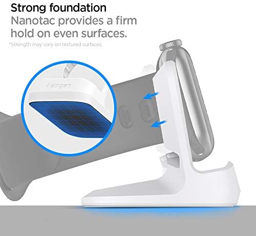 Spigen S350 Apple Watch Charger Stand – Durable TPU Dock with Non-Slip Base for Enhanced Stability and Fast Charging – Compatible with Ultra 2/1, Series 10, SE2, and More – Optimal Charging Solution for All Apple Watch Sizes – Sleek Design for Desk or Nightstand Use