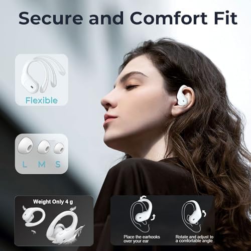 Ultimate Sport-Ready Bluetooth Earbuds with 90-Hour Battery Life – Deep Bass Audio, IPX7 Waterproof Protection, Secure Earhook Design, LED Charging Case for Seamless i OS & Android Connectivity