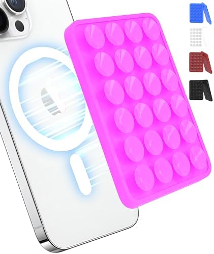 OCTOMAG Black Suction Phone Mount, Hands-Free Mag Suction Holder for iPhone & Android with MagSafe Only, iPhone Sticky Grip for Videos & Selfies! – Enhanced Compatibility and Speed