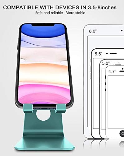 CreaDream Adjustable Cell Phone Stand, Phone Stand, Cradle, Dock, Holder, Aluminum Desktop Stand Compatible with Phone 13 12 Pro Max Charging, Accessories Desk, All Mobile Phones, Sierra Blue – Enhanced Compatibility and Speed