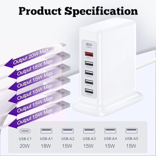 50 W High-Speed USB Charging Station with 12 Type-C Ports – Ultimate Multi-Device Power Hub for i Phone 13/14/15/16, Tablets, Smartwatches, and More – Fast, Efficient, and Safe Charging Solution for Home, Office, and Travel