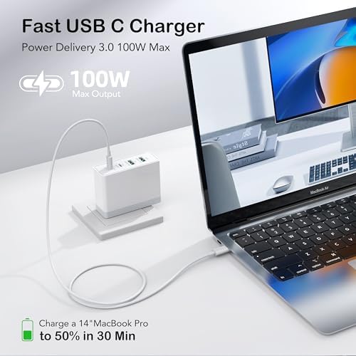 180 W Ga N USB-C Multi-Device Charging Hub – 7-Port Rapid Power Delivery Station for Mac Book Pro, i Pad Pro, i Phone 15/14/13/12, Galaxy S23 & Note 20 – Compact Power Solution for Tech Enthusiasts and Mobile Professionals