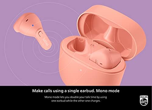 Philips T2206 True Wireless Earbuds – Compact Charging Case, IPX4 Water-Resistant Design, Enhanced Audio Mobility for Active Lifestyles, Rapid Pairing Technology, Secure Fit for Music Lovers and Fitness Enthusiasts