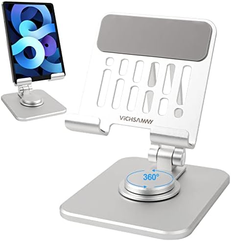 Premium Aluminum 360° Rotating Adjustable Cell Phone Stand – Heavy-Duty, Foldable Design for 4-12.9 Inch Smartphones & Tablets – Stylish Red Finish for Home & Office Use – Enhance Productivity & Comfort with Ergonomic Viewing Angles