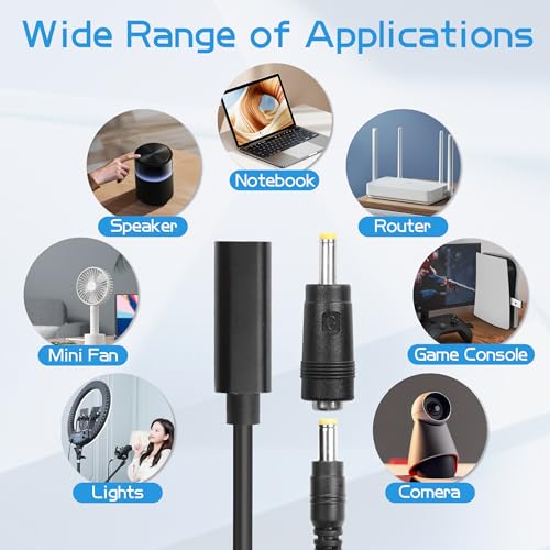 Ultimate 65 W USB-C to DC Adapter Cable with 10 Interchangeable Connectors – Universal Power Charging Solution for Laptops and Gadgets – Compact and Portable Design for Travel – Fast, Safe, and Versatile Charging for Multiple Devices – Compatible with Major Brands Including Dell, HP, Lenovo, and More – Efficient Power Transfer with Built-in PD Trigger Chip and Robust Cable Construction – Ideal for Laptops, Bluetooth Speakers, Routers, and Small Electronics – Perfect for On-the-Go Professionals and Tech Enthusiasts – Simplify Your Charging Needs with One Cable Solution – Lightweight and Easy to Carry for All Your Power Requirements
