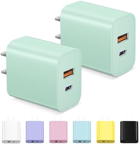 Triple Pack USB C Fast Charging Block – Dual Port PD Power Adapter for i Phone 16 Series, i Pad, Google Pixel, and Samsung Galaxy – Enhanced Efficiency and Versatile Compatibility for Home and Travel Charging Solutions