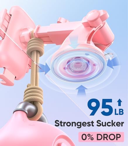 VICSEED Military-Grade Adjustable Phone Holder for Cars – Unmatched 95+ lbs Suction Power for Secure Dashboard, Windshield & Vent Mounting – Universal Compatibility with i Phone & Android – Ultimate Convenience for Safe Driving