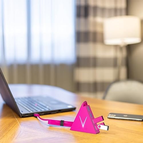 Elevate Your Connectivity with the Stylish Pink USB C Hub – 4 USB 3.0 Ports and 2 FT Extension Cables for Seamless Integration with i Pad Pro, Mac Book Pro, Surface & More – Ultimate Performance Meets Chic Design!