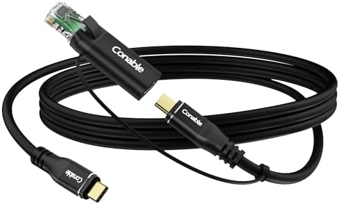 2-in-1 USB 3.1 C Cable 6 FT with Ethernet Adapter, Powerful 4-in-1 Cable, Supports 1Gbps Internet Transmission, 4K@60Hz Video Output, 100W Fast Charging and 10Gbps Data Transfer, Essential for Travel – Enhanced Compatibility and Speed