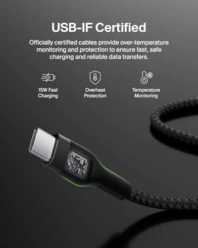 Belkin Boost Charge Flex Silicone USB-A to USB-C Charging Cable (2 M/6.6 ft) – Fast Data Transfer & Durable Design for i Phone 16, Galaxy S25, Pixel 9 & More with Convenient Cable Clip – Tangle-Resistant Flexibility for Ultimate Compatibility and Performance