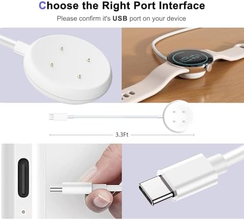 Ultimate Dual Pack Fast-Charging Wall Charger for Google Pixel Watch 3 & Pixel 2 – Magnetic USB-C Power Cables for Effortless Smartwatch Charging Anywhere, Stylish & Portable Solution for Home and Travel Needs