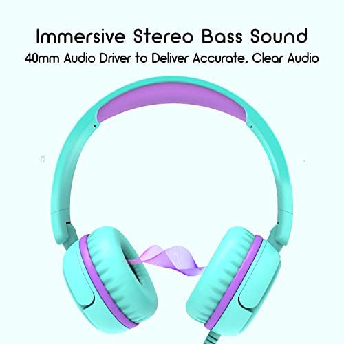 Ultimate Comfort V1 Kids Wired Stereo Headphones – Adjustable, Foldable, and Tangle-Free On-Ear Design in Vibrant Pink – Perfect for School, Travel, and Leisure with i Pads, Tablets, and Phones – Engaging Sound Experience Designed for Young Listeners – Ideal for Boys and Girls
