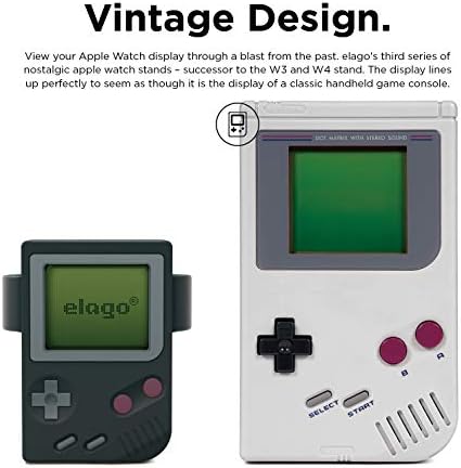 elago W5 Apple Watch Charging Stand – Premium Vintage Dock for i Watch Series 1-10 (38 mm to 46 mm) – Enhanced Stability and Seamless Notification Access for Smartwatch Users – Sleek Minimalist Design for Home and Office