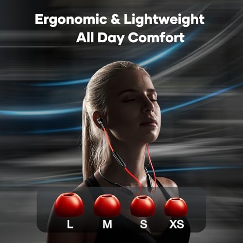 Linklike IPX7 Waterproof Bluetooth Neckband Headphones – 100-Hour Playtime Wireless Earbuds with Superior HD Sound Quality and 4 Dynamic Drivers – Ideal for Active Lifestyles, Running, Gym, and Outdoor Use – Seamless Device Compatibility and Secure Comfort Fit