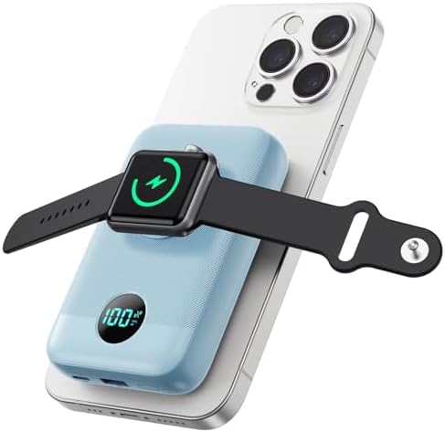 Revolutionary 4-in-1 Magnetic Power Bank – 10,800 m Ah Wireless Charger for i Phone 16/15/14/13/12 & Apple Watch – Compact & Lightweight Design with LCD Display – 25 W Ultra-Fast Charging for Up to 4 Devices – Seamless Compatibility with Mag Safe, Air Pods, and Android Devices – Enhanced Safety Features with Multi-Protection – Ideal for On-the-Go Power Management and Versatile Charging Solutions
