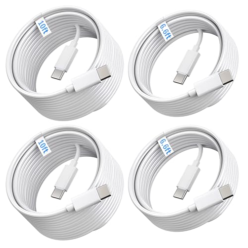 Ultimate 5-Pack 6 ft USB C to C Fast Charging Cables – 60 W Power Delivery for i Phone 16 Series and Galaxy S25, S24, S23, S22 – Durable, Flexible, High-Speed Charging Solution in Sleek White Design for Home & On-the-Go Use