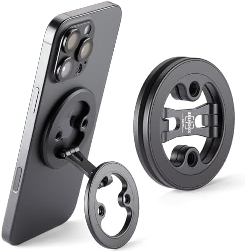 Revolutionary Dual Ring Magnetic Phone Stand – Ultra-Compact, Foldable Aluminum Alloy Holder for i Phone 12 to 16 (Mag Safe Compatible) – Optimal Stability, Sleek Design, and Effortless Portability for Enhanced Mobile Productivity