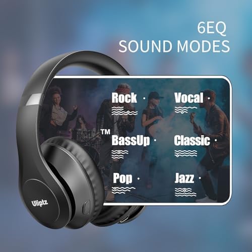 Revolutionize Your Audio Experience with Uliptz Bluetooth 5.3 Over-Ear Headphones – 65-Hour Playtime and Customizable Hi-Fi Sound for Every Mood – Ultra-Lightweight, Travel-Ready Design for Office, Home, and On-the-Go Listening – Immerse in Superior Comfort and Crystal-Clear Calls
