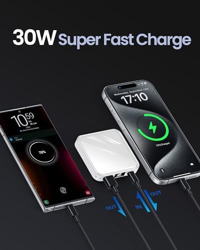 Compact 10000 m Ah Fast Charge Power Bank – Portable Mini USB C Charger with Smart LED Display for i Phone, Samsung, i Pad, and Tablets – Reliable External Battery for On-the-Go Charging