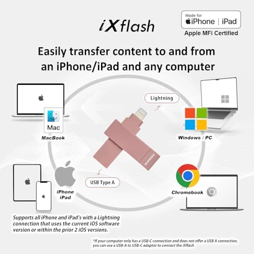 Revolutionize Your Storage with the i Xflash 256 GB Lightning Flash Drive – Apple MFi Certified USB 3.1 for i Phone & i Pad – Fast Data Transfer, Versatile Compatibility with Windows/Mac, Perfect for Hi-Res Audio and Media Backup