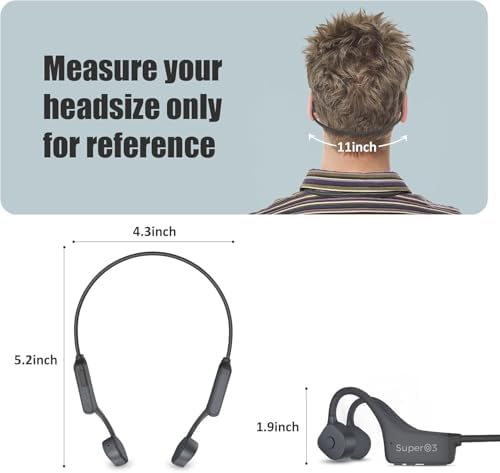 Ultra-Lightweight Bone Conduction Bluetooth Headphones – Waterproof Open-Ear Design for Enhanced Awareness and Comfort – Ideal for Sports, Workouts, and Hands-Free Calls with Crystal Clear Audio – Multi-Device Connectivity and Durable Performance for Active Lifestyles