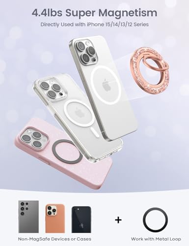 Lamicall Mag Safe Magnetic Phone Ring Grip 2025 Model – Ultra Strong 4.4 lbs Magnet with 360-Degree Rotation | Effortless Pull-Out Design for i Phone 16/15/14 Pro Max | Durable Finger Holder Stand for Enhanced Usability and Style | Perfect Accessory for Multitaskers and On-the-Go Users