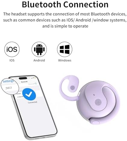 Experience Next-Level Awareness with GGSTOPWATER Open Ear Bluetooth 5.4 Earbuds – Ultra-Lightweight, IPX5 Waterproof Sports Headphones Featuring Ergonomic Earhooks and Built-In Microphone for Optimal Comfort and 48-Hour Playtime, Ideal for Running, Workouts, and Daily Commutes (Black)