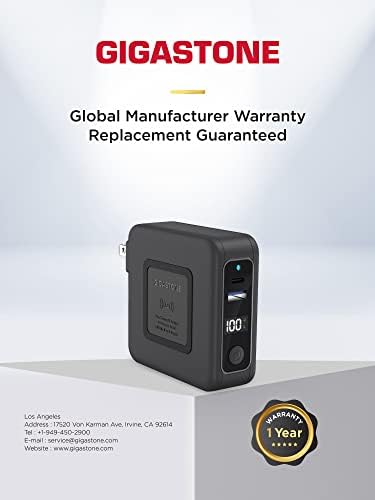 Gigastone 10,000 m Ah 3-in-1 Qi Wireless PD Power Bank with AC Plug – Fast Charging Solutions for i Phone & Android – USB-C PD 20 W, USB-A QC3.0 18 W, Qi 15 W Compatibility – Global Voltage for International Use – Sleek & Portable Design for On-the-Go Charging