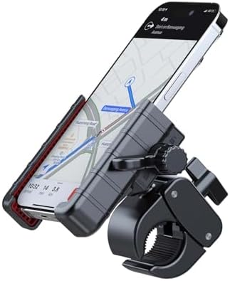 Ultimate Bike Phone Holder Mount for Motorcycles – Anti-Shake, Cushioned Silicone Clamp for 4.7-7.2” Smartphones – 360° Rotation & Quick-Release Design for Enhanced Navigation & Hands-Free Use – Ideal for i Phone & Samsung Enthusiasts – Weather-Resistant & Durable Riding Accessory