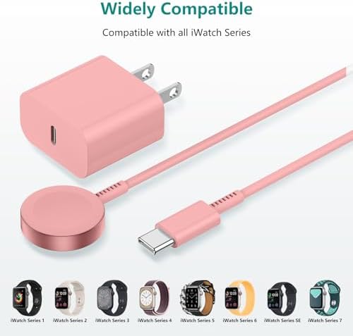 Revolutionary 2-in-1 Magnetic USB-C Charger for Apple Watch & i Phone – 3 ft Fast Charging Cable for Series Ultra/9/8/7/6/SE/SE2/5 & i Phone 14/13/12/11 Pro/Pro Max – Ultimate Convenience, Enhanced Compatibility, and Robust Durability for Modern Tech Users