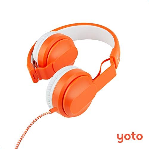 YOTO Safe Volume-Limiting Over-Ear Headphones for Kids – Adjustable, Foldable Design with Travel Bag and Daisy Chain Audio Sharing Feature for Ultimate On-the-Go Listening Experience
