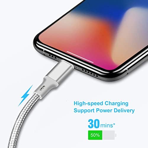 Premium 5-Pack i Phone Charger Set: MFi Certified Nylon Braided Fast Charging Cables (3 FT, 6 FT, 10 FT) for i Phone 14/13/12/11/X/Max/8/7/6/5/SE/i Pad – Unmatched Durability & Versatile Lengths for Every Lifestyle