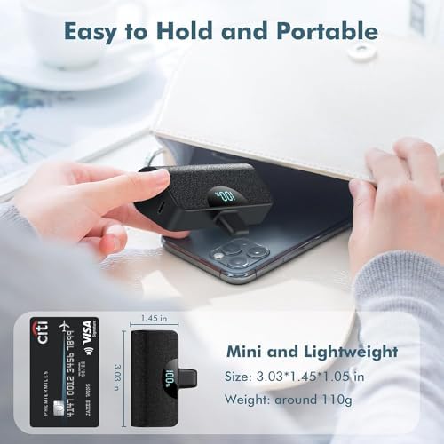 Ultra-Compact 5200 m Ah Power Bank for i Phone – 20 W PD Fast Charging Mini Portable Charger for i Phone 14 Pro Max/14/13/12/11/XR/X/8/7/6/SE – Lightweight Battery Pack with Intelligent Charging Technology for On-the-Go Power