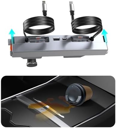 Revolutionize Your Tesla Model 3 and Model Y with Our Waterproof USB Hub – Fast Charging Docking Station for 2021-2024 Models, Multi-Port Design for Effortless Device Connectivity, Perfect Fit for Center Console (Excludes Model 3 2024) – Superior Durability and Seamless Power Solutions for Tesla Enthusiasts