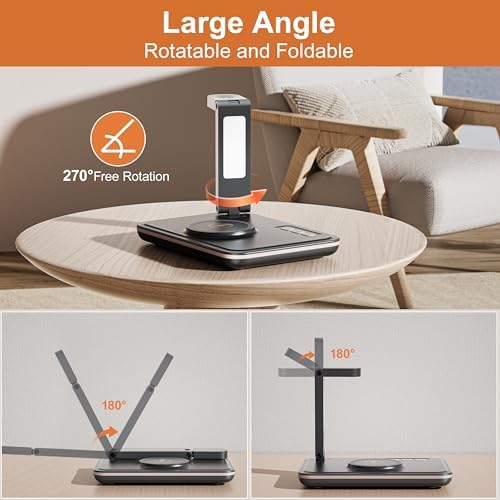 Dual-Device Magnetic Wireless Charging Station & Elegant Book Light for Apple i Phone 12-16 Series, Air Pods Pro, and Apple Watch – Innovative 2-in-1 Solution for Home, Office, and Travel with Enhanced Speed and Compatibility Embrace the future of charging with our innovative Dual-Device Magnetic Wireless Charging Station, designed for seamless compatibility with the latest Apple i Phone models 12 through 16, Air Pods Pro, and all Apple Watch versions. This sophisticated 2-in-1 charging hub not only powers your phone and smartwatch simultaneously at optimal speeds but also features an elegant integrated book light with customizable settings for perfect illumination. Engineered for modern lifestyles, its non-slip silicone base ensures stability while built-in magnets guarantee precise alignment for efficient charging. The ultra-lightweight and space-saving design adapts effortlessly to any environment, be it your bedside table, office desk, or travel bag. With safety features like temperature control and over-voltage protection, enjoy peace of mind while charging. This versatile device is an ideal gift for any occasion, ensuring your loved ones experience the perfect blend of functionality and style.