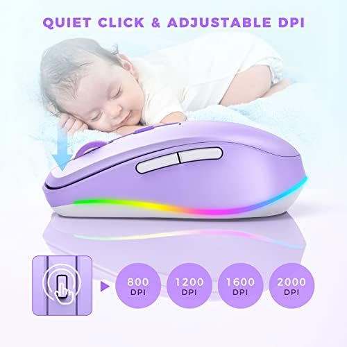 PEIOUS Rechargeable Wireless Mouse with LED – Innovative Jiggler Technology to Keep Your Computer Awake – Sleek Black Design for Optimal Comfort and Productivity