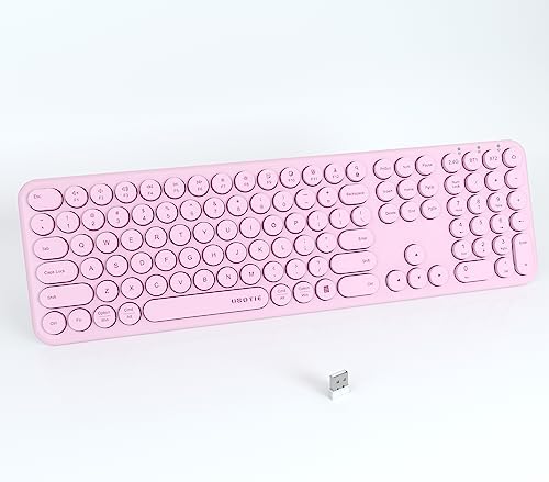 UBOTIE Wireless Green Keyboard – Stylish Full-Size Bluetooth & 2.4 GHz Dual Mode Keyboard with Unique Round Keycaps, Ultra-Slim Design & Quiet Scissor Switches for Effortless Typing on PC, MAC & Smart Devices – Perfect for Home & Office Use