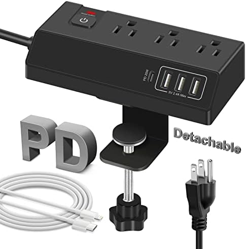 Ultimate 8-Outlet Power Strip Tower with 15 FT Extension Cord | Compact Surge Protector with 4 USB Ports & 20 W USB-C Fast Charging | Space-Saving Desk Organizer for Office & Home | Enhanced Compatibility for All Devices